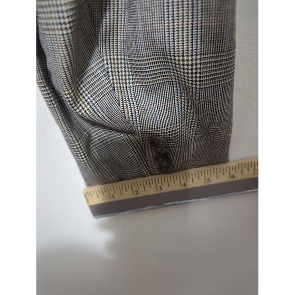 Hart Schaffner Marx Mens Gray Plaid Wool Blazer Window Pane Houndstooth Sz 44L - Picture 11 of 11